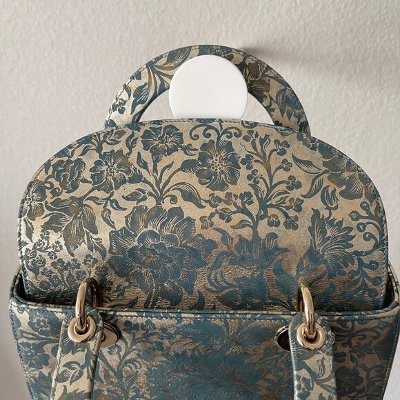 2022 Medium Lady Dior Blue/Green Blocart with Champagne Gold Hardware - Picture 10 of 16